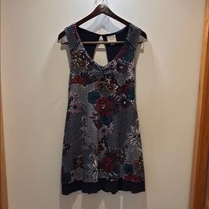 anthropologie pink swan dress Maeve Embroidered Mini Shift Dress